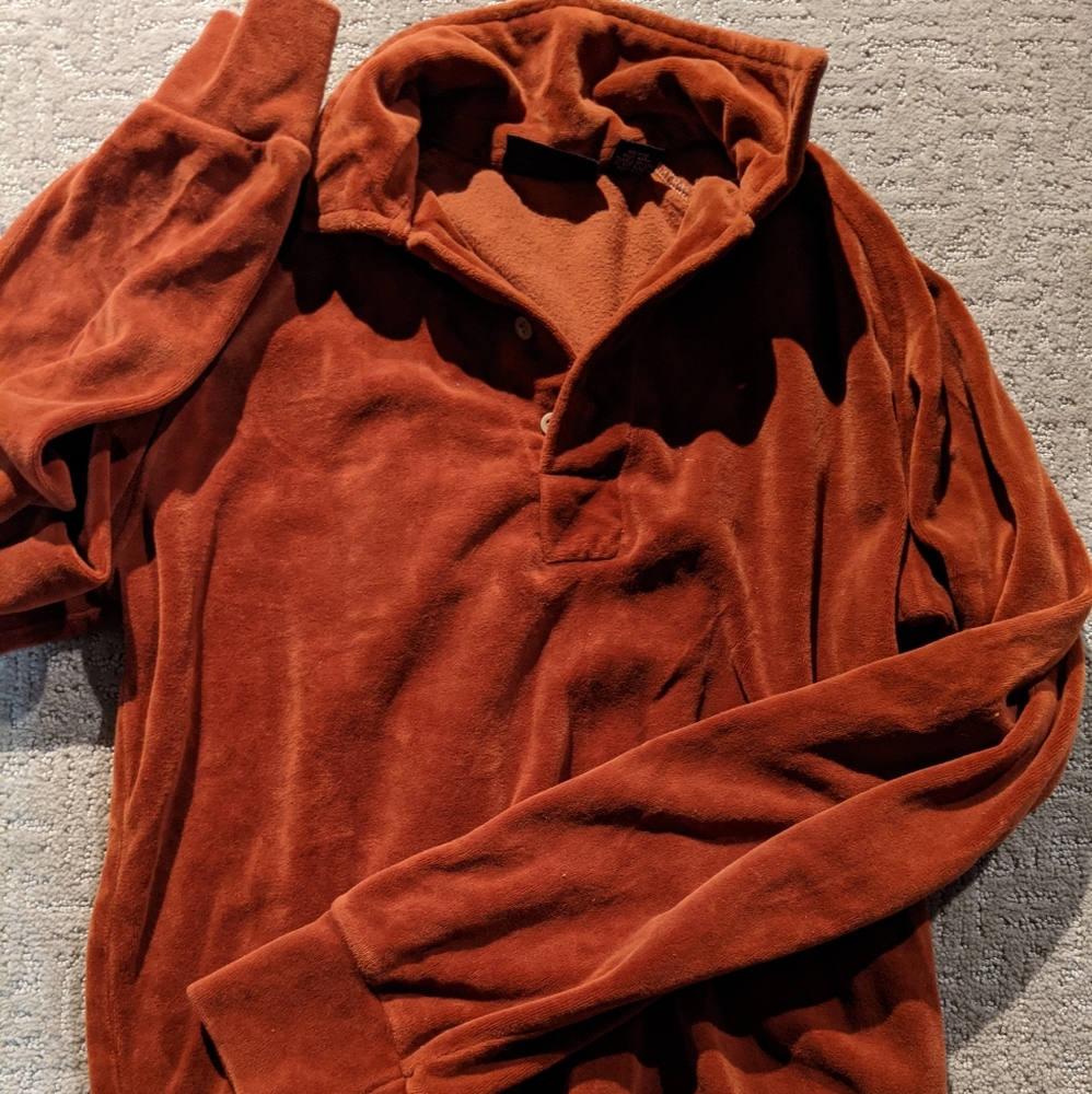 Silver unicorn brown velvet button down shirt sz s